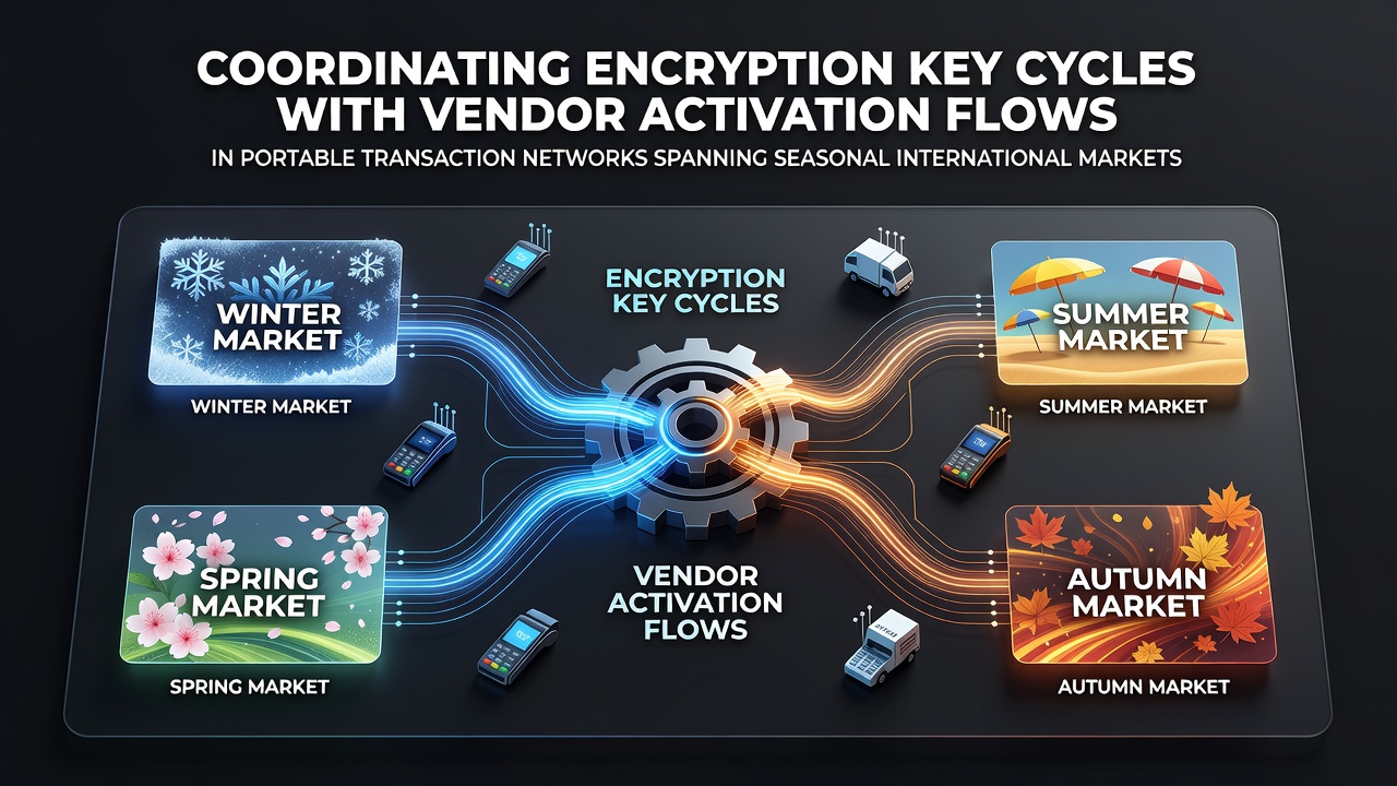 Portable transaction devices activating in a seasonal international market setting with vendors handling cross-border sales