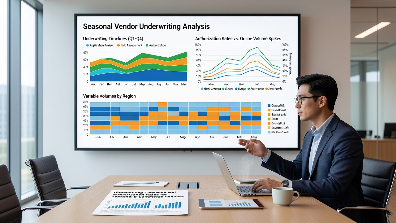 Seasonal vendors processing online transactions across multiple regions with variable volume patterns