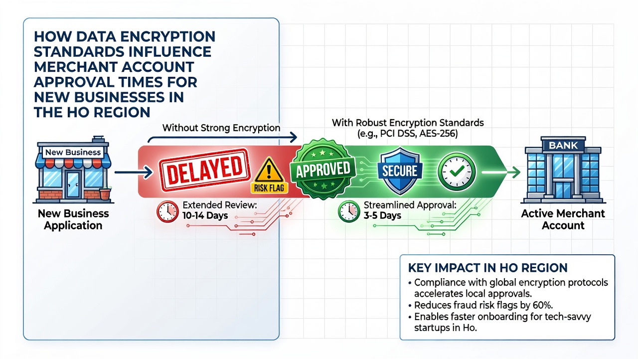 Payment processor reviewing encryption compliance reports for hospitality merchant applications