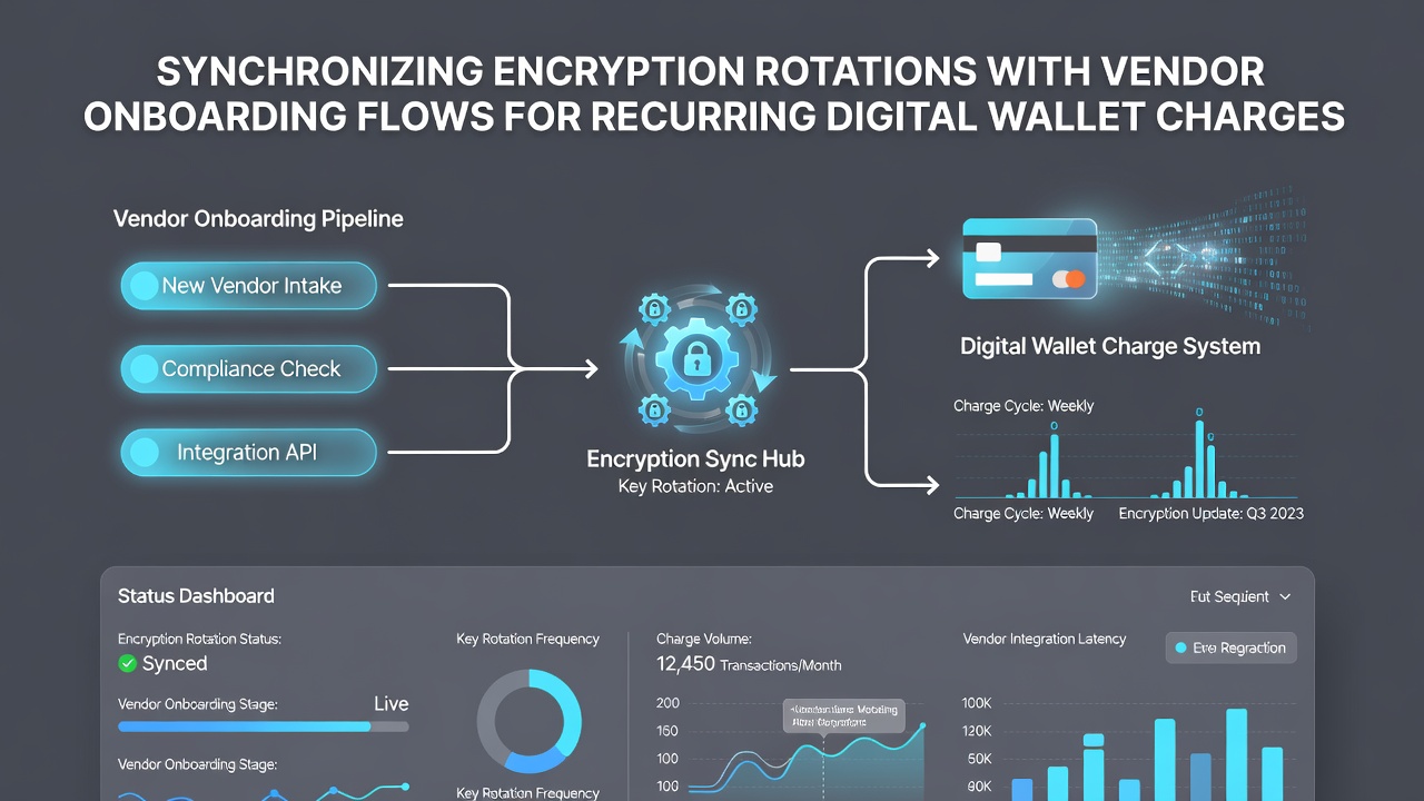 Vendor onboarding flow integrated with encryption updates for digital payments