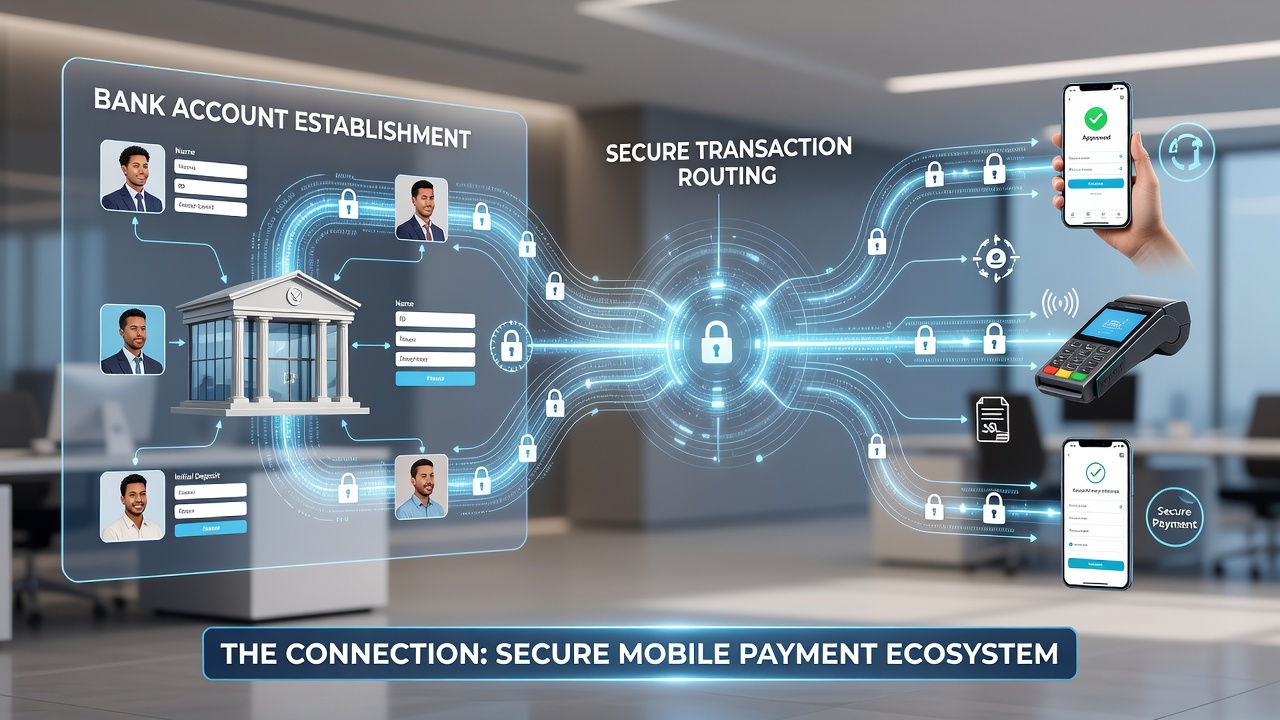 Secure routing pathways linking verified bank accounts to mobile subscription transactions across borders