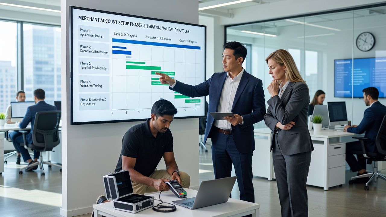 Handheld terminal validation integrated with global subscription account phases