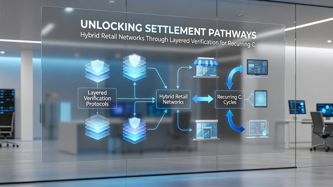 Flowchart illustrating settlement reconciliation process across hybrid retail channels with cross-border recurring payment verification